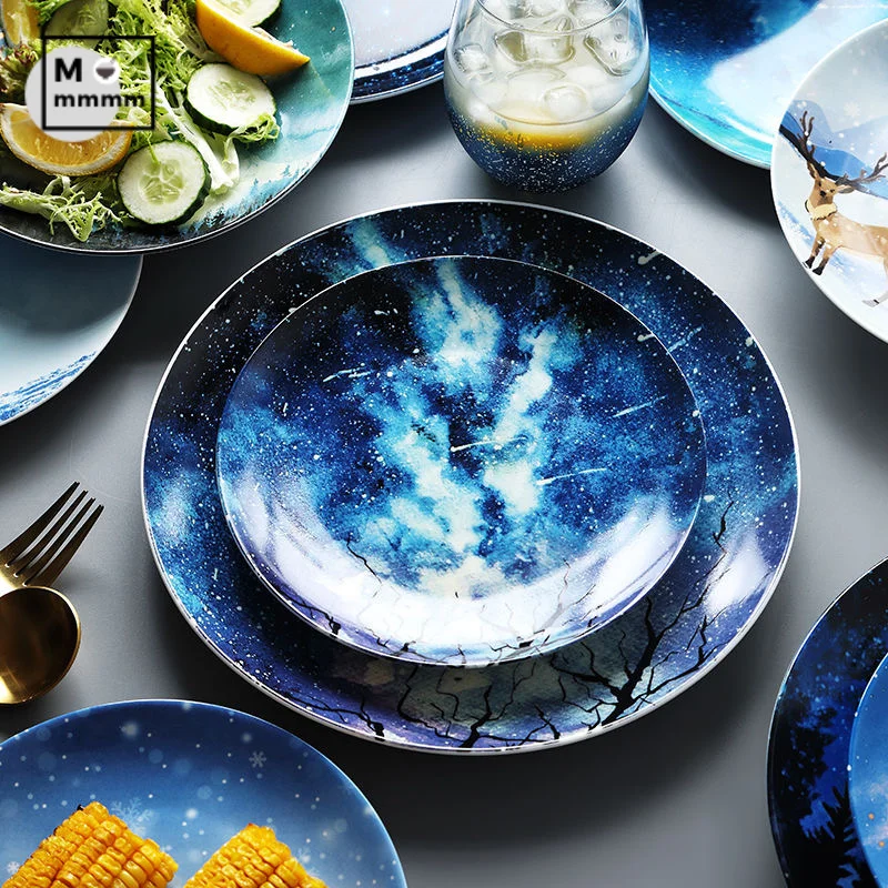 8-дюймовая керамическая посуда набор тарелок для десертов стейков хлеба