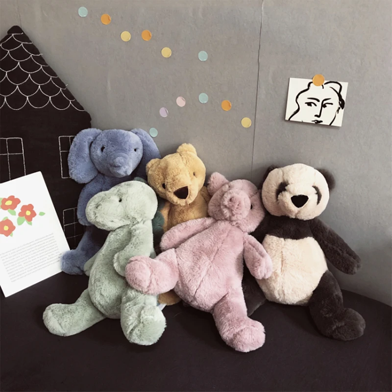 

Photography retro soothing doll panda dinosaur pig elephant soft plush toy baby sleeping doll holiday gift office decoration