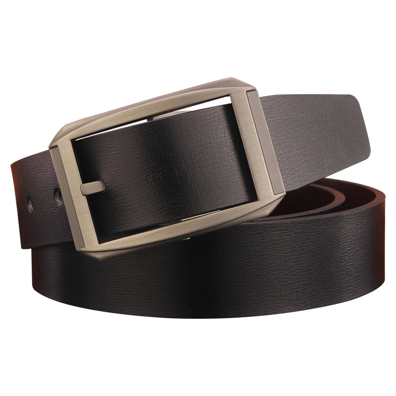 

High Quality Gray Buckle Genuine Leather Fashion Designers Belts Casual Luxury Brand Coffee Cowskin Ceinture Homme