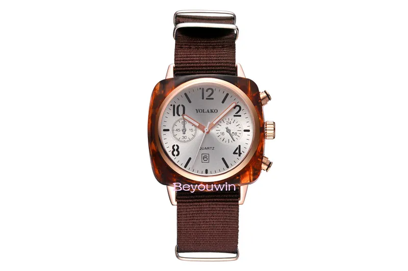 Модные мужские часы с квадратным циферблатом и нейлоновым ремешком хит продаж