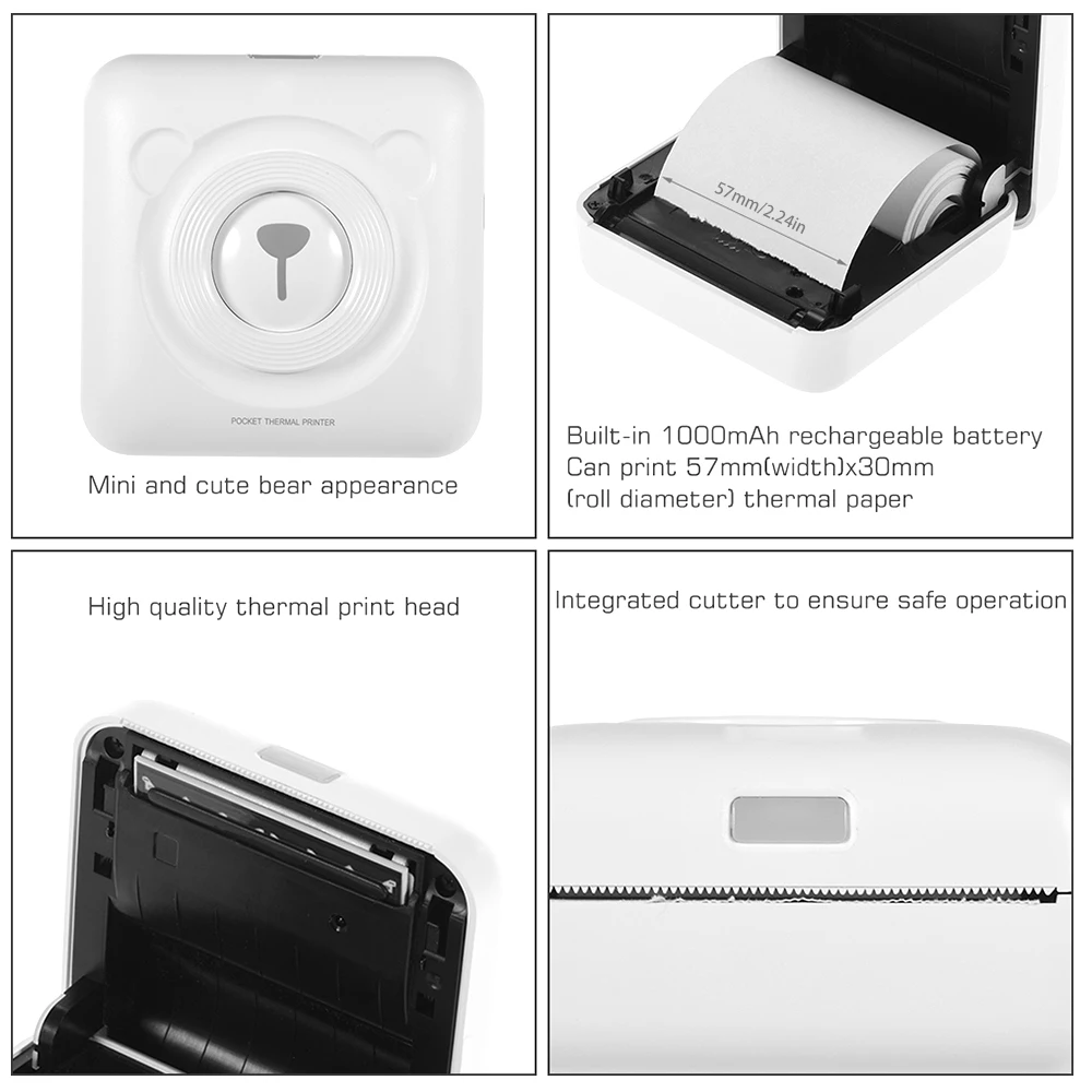 Миниатюрный портативный термопринтер карманный Термопринтер для фотографий 58