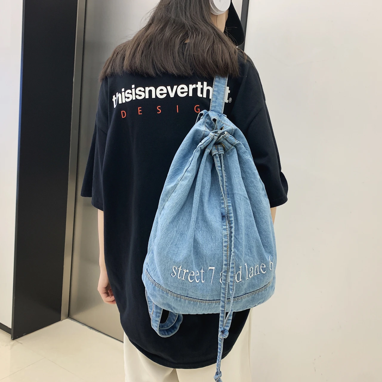 Fashion Backpack Women Designer Denim Backpacks New Solid Blue School Bags For Teenager Girls Jeans Rucksack Female Book Packbag