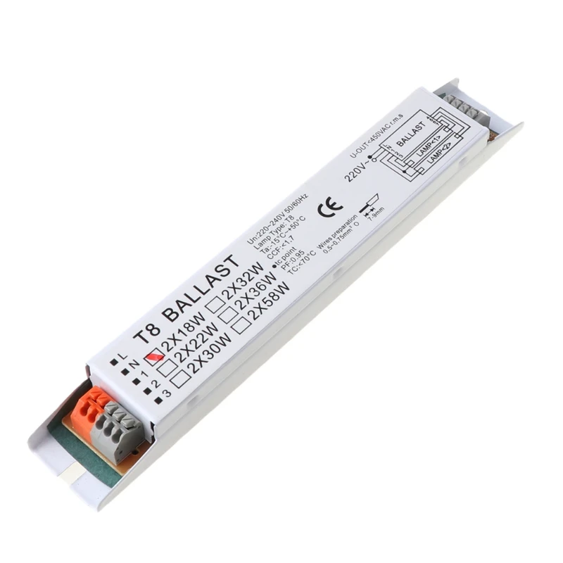 

2021 New T8 220-240V AC 2x58W Wide Voltage Electronic Ballast Fluorescent Lamp Ballasts
