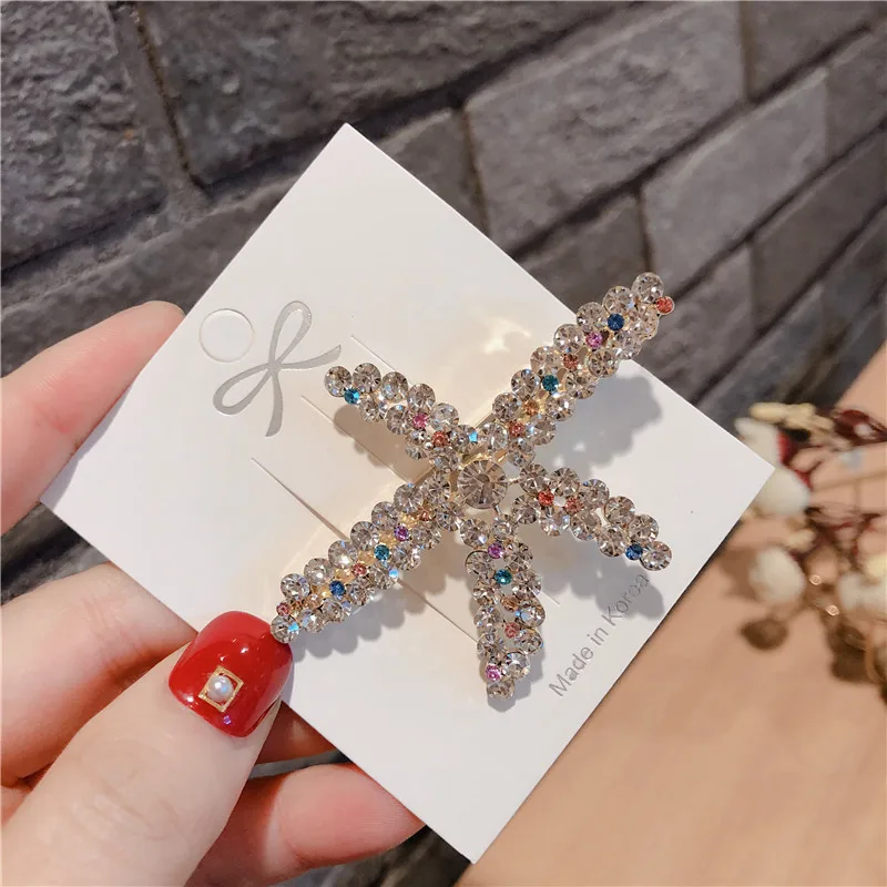 Корейские пляжные аксессуары заколка для волос Морская звезда модная женская