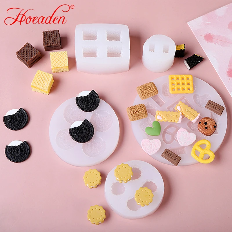 

1pcs Biscuit Resin Mold Diy Cream Cake Biscuit Candle Decoration Silicone MoldsAA