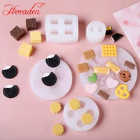 1pcs biscuit resin mold diy cream cake biscuit candle decoration silicone moldsaa