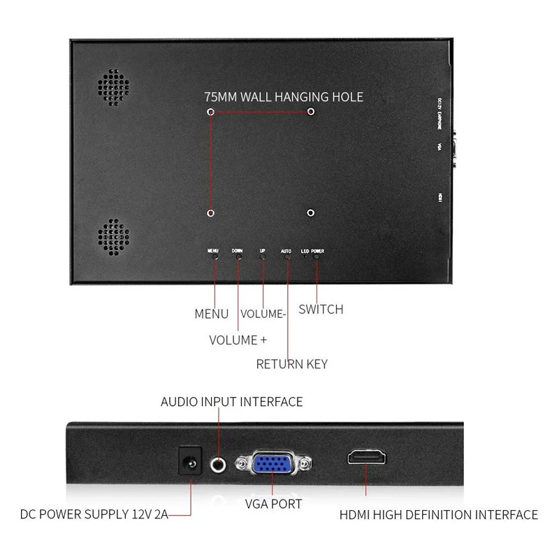Портативный игровой монитор ПК 11,6 дюймов ЖК-дисплей экран 1080P ips HD mini VGA HDMI компьютерный монитор для ноутбука Raspberry Pi PS4
