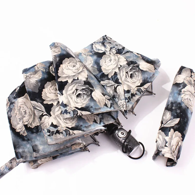 

Fully Automatic Umbrella Rain Women Anti-UV Rain Windproof Umbrellas Big Strong For Double For Women Ladies Fashion parasol