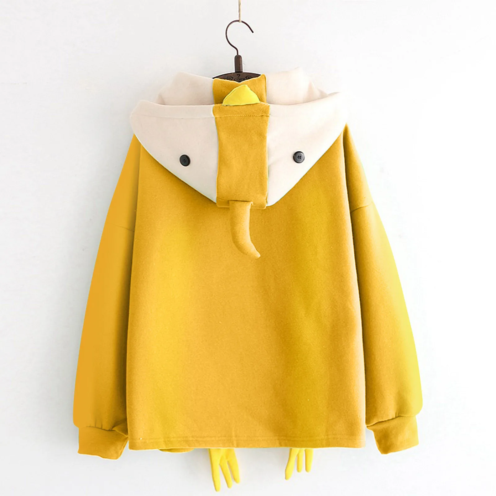 Women Sweatshirt Chick Print Autumn Korean Style Kawaii Oversized Hooded Long Sleeve Lovely Teens Girls Hoodies Sudaderas