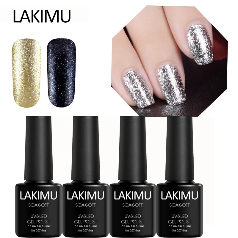 LAKIMU 3D Платиновый Блестящий цветной гель для ногтей Полировка Для Замачивание от