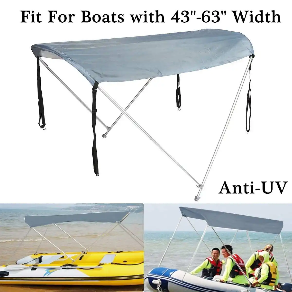 

110-160cm Folding Sun Shelter Anti-UV Sailboat Boat Covers Outdoor Canopy for 43-63 inch Inflatable Boats and Fishing Boats Part