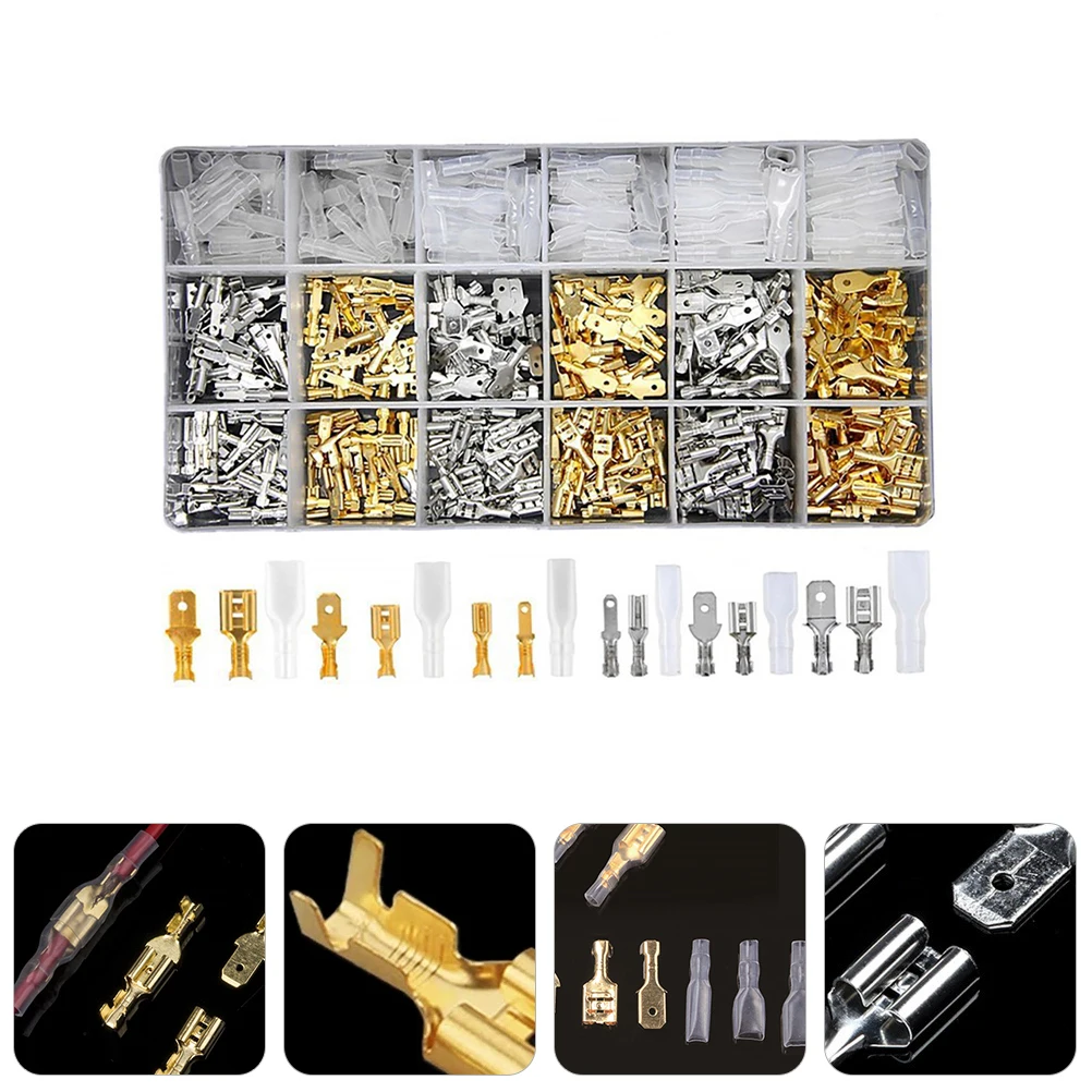 

720 pcs Insulated Male Female Wire Connector Electrical Wire Crimp Terminals Spade Connectors Assorted Kit Car Repairing Tools
