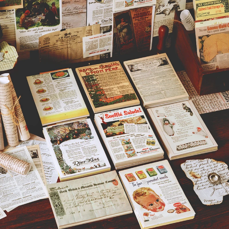 Old book page Food advertising Material Paper Junk Journal Planner Scrapbooking Vintage Decorative DIY Craft Background | Дом и сад