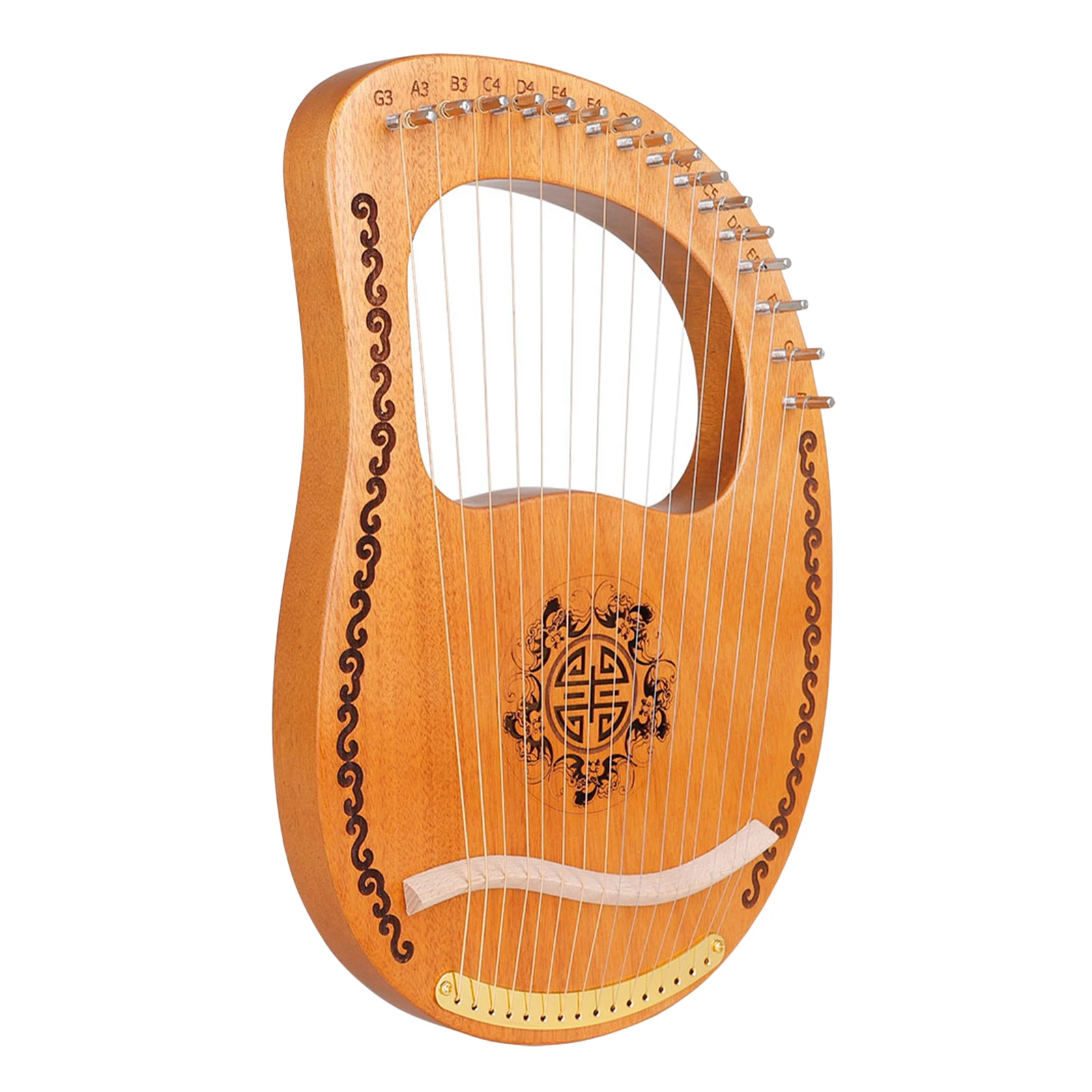 16 струн Lyra Harp портативный гравировочный изысканный w/тюнинг гаечный ключ