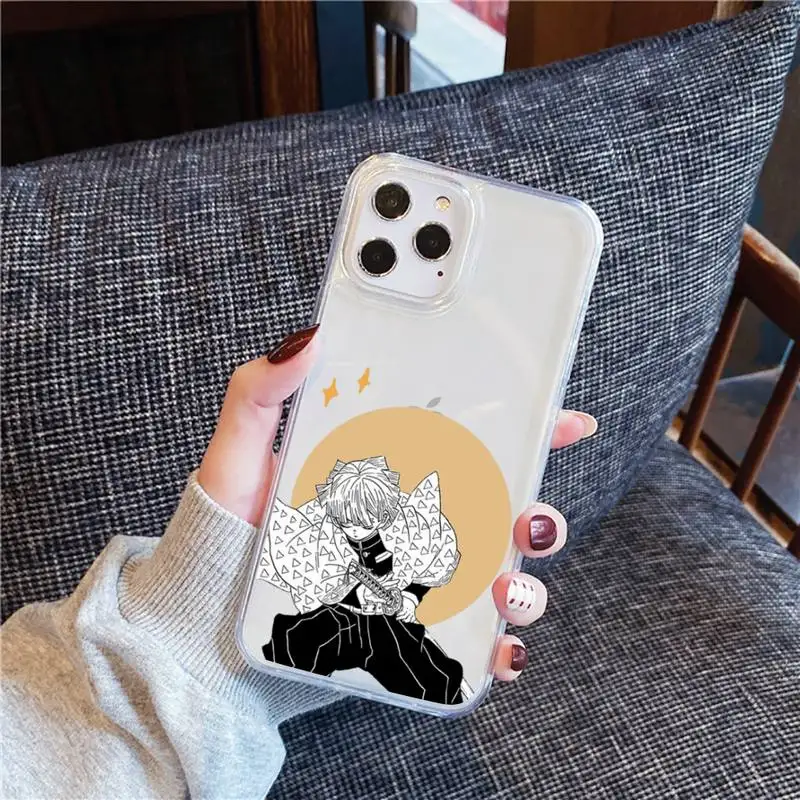 

Kimetsu no Yaiba Phone Case Transparent for iPhone 12 11 mini pro XS MAX 6 6S 8 7 Plus X 5S SE 2020 XR