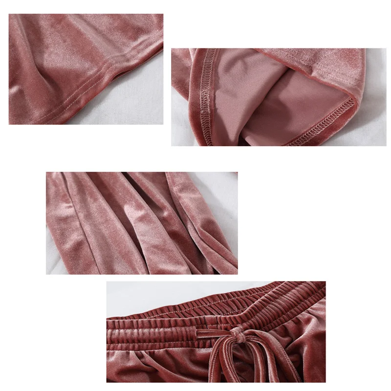 

Pants Women Soft Elastic Waist Wide Leg Pant Pleuche Vintage Slacks Female Full Length Mujer Trousers Spring Pure Loose Colllege