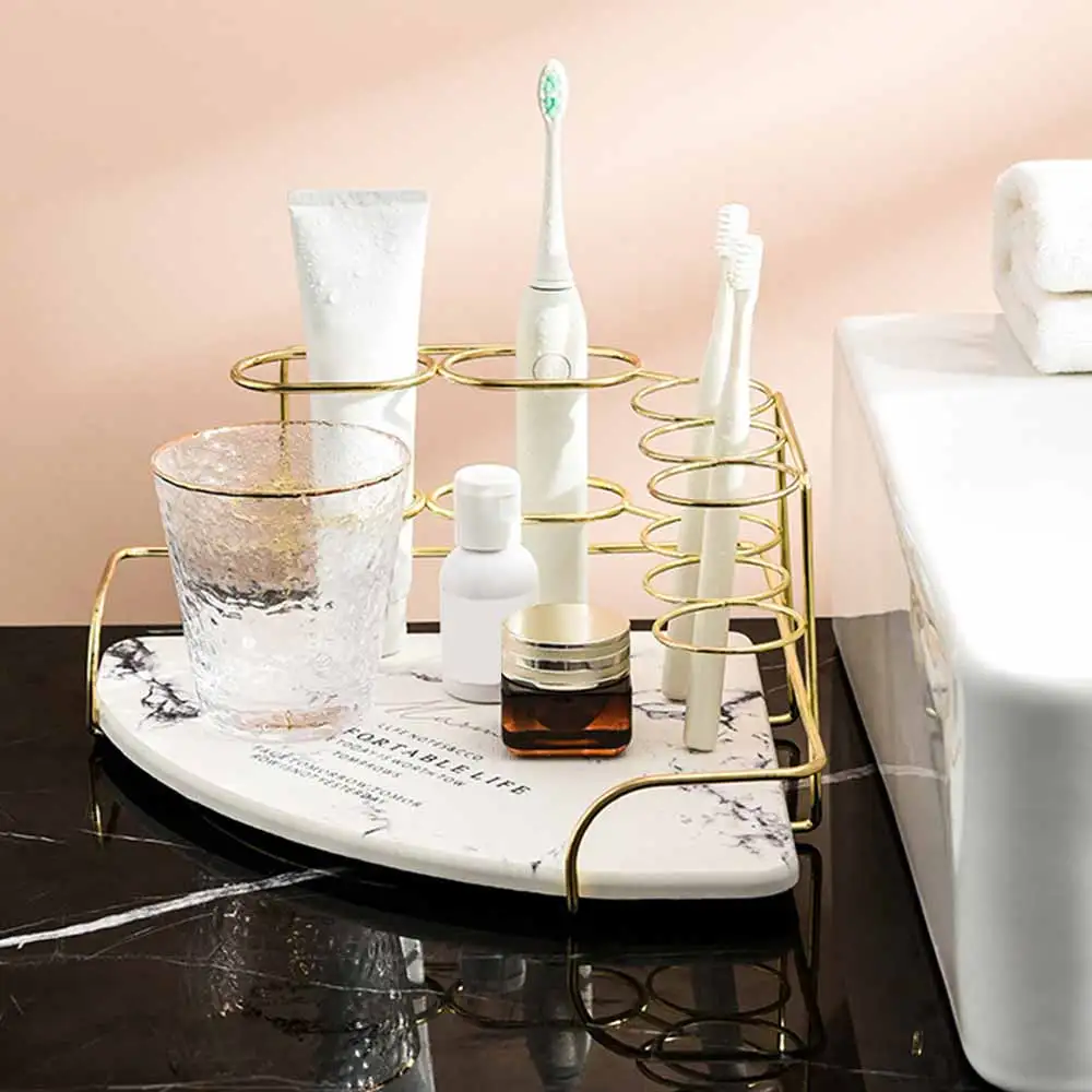 

Diatomite Toothbrush Holder Diatom Mud Water Absorbent Rustproof for Bathroom Corner Toothpaste Storage Organizer Stand