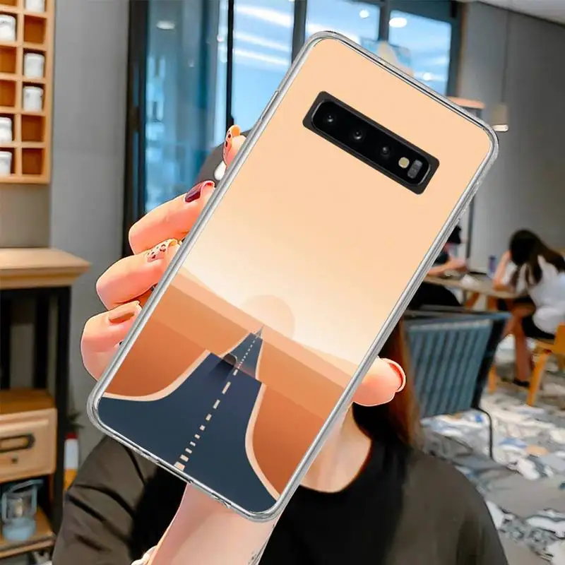 beautiful landscape Phone Case transparent for Samsung S10 plus S10 E(lite) S6 S7 edge S8 S9 Plus Brand