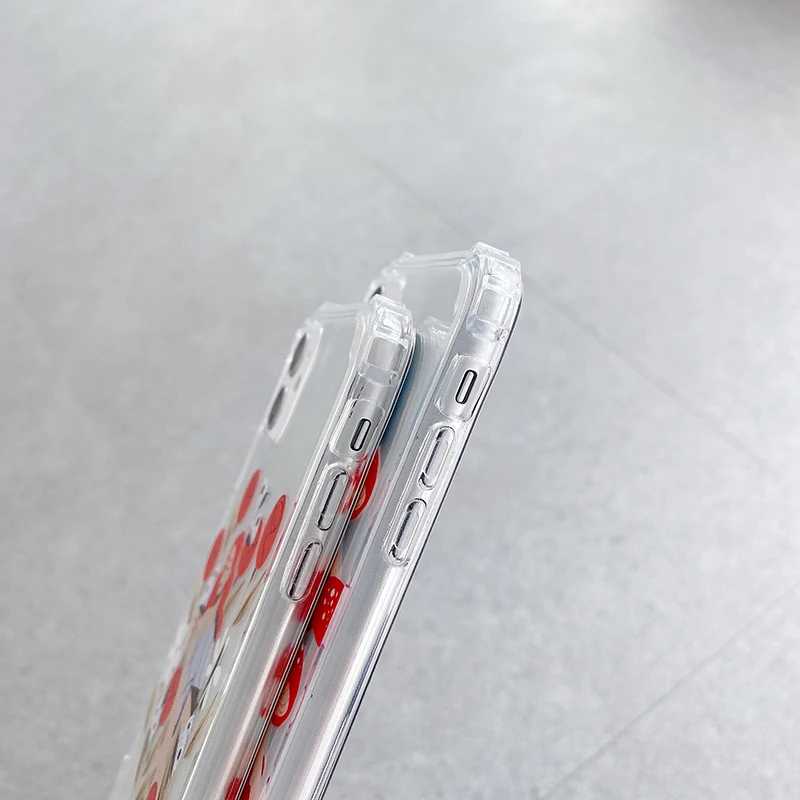 

Cartoon Girl Cover For Apple iPhone 12 mini 11 pro X XS Max Xr 7 8 Plus flowers mushroom soft tpu Clear Phone Case