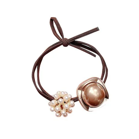 

Ball head rubber band hair ring hair cord women simple lovely bracelet dual use pearl hair cord