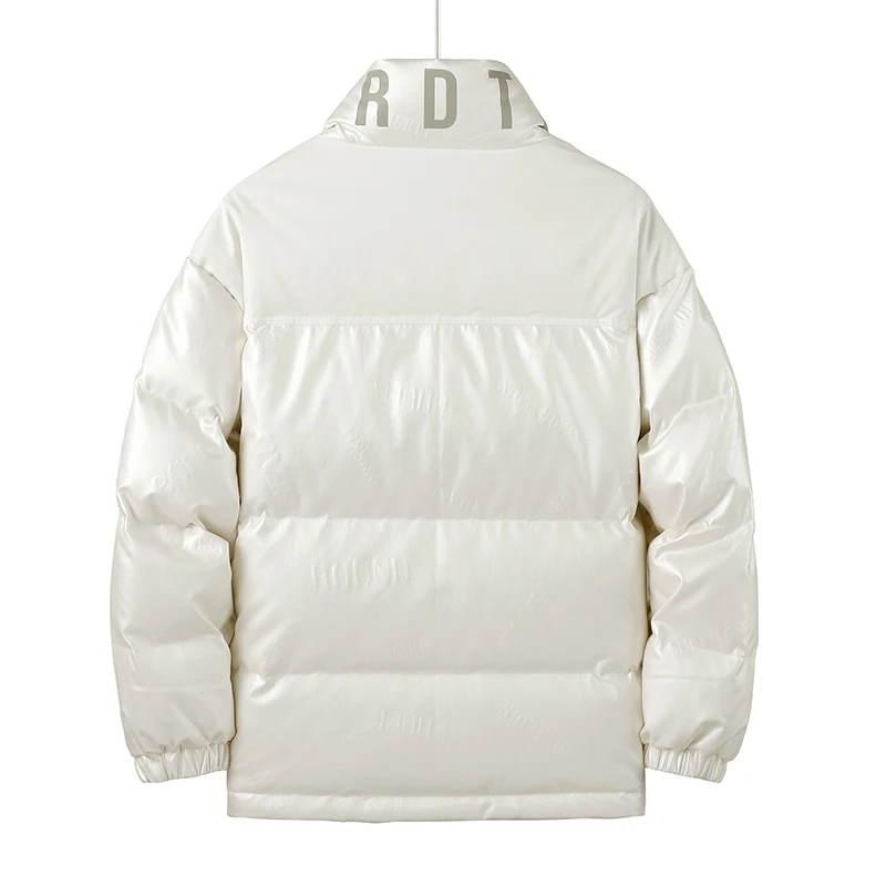 Parkas men Thicken White Duck Down Warm Jacket Men's Fashion Letter Print Patchwork Casual Loose 4XL Winter Down Coat