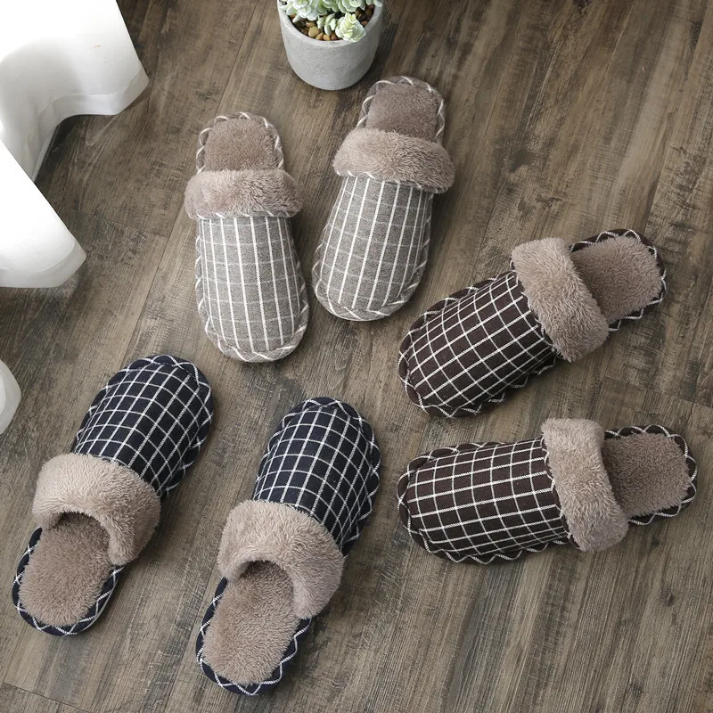 

Women's Cotton Slippers Autumn and Winter Lovers Home Warm Thick Soled Anti Slip Indoor Plush Shoes Winter