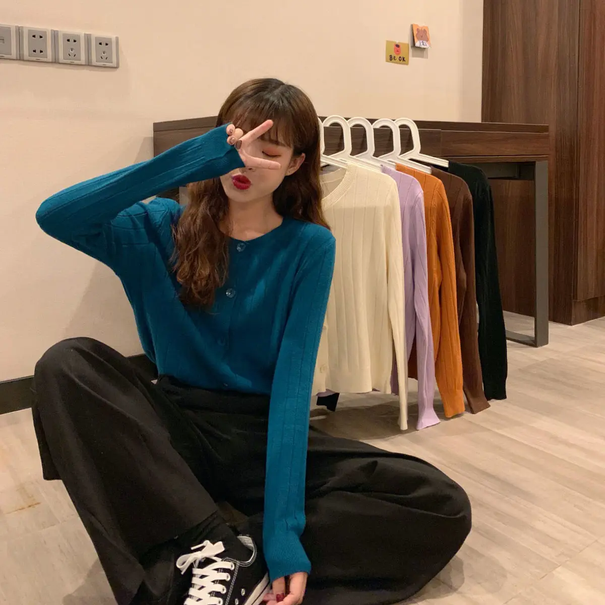 Женские свитера кардиган Осенний мягкий свитер Женский Свободный Повседневный