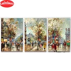 5D DIY алмазная живопись городской улица полный квадратный круглый дрель вышивка крестиком 5D 3 шт. люди пейзаж домашний декор мозаика