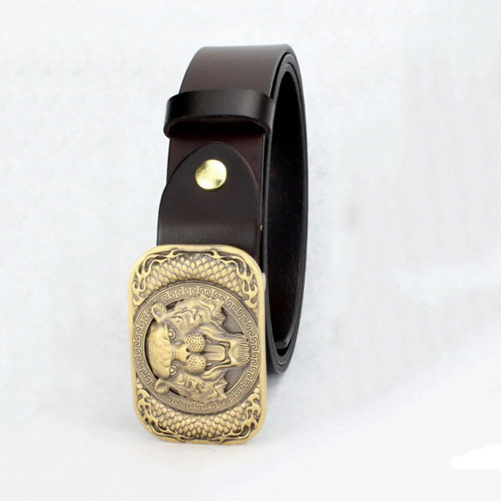 HIDUP высококачественный дизайнерский Однотонный мужской ремень из воловьей кожи