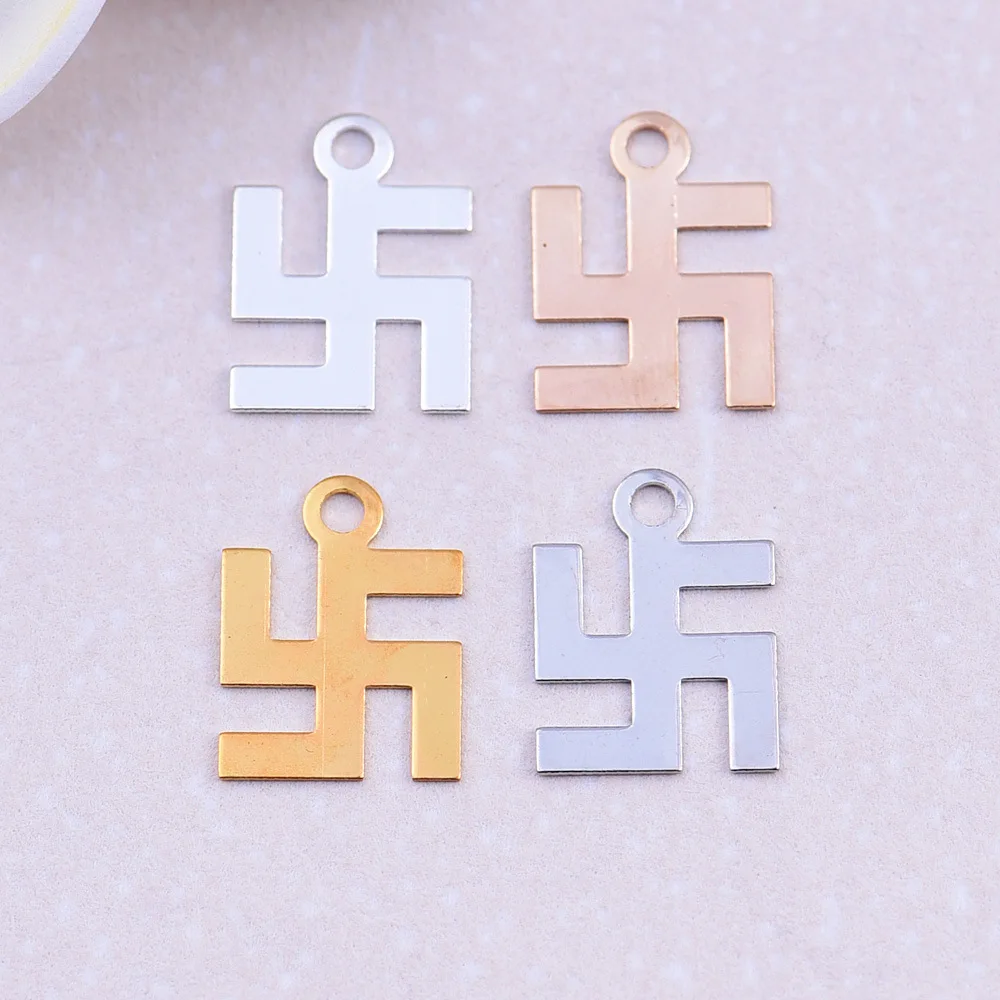 20 шт латунные религиозные геометрические буквы серьги-подвески свастики
