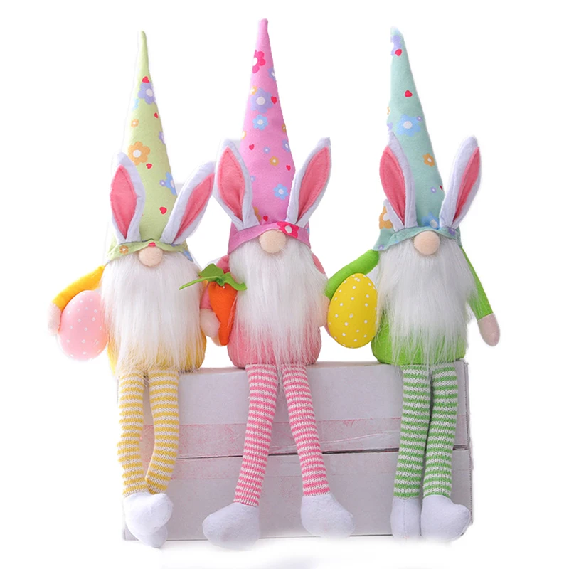 

Easter Bunny Decoration Easter Faceless Doll Plush Long Legs Rabbit Decoration