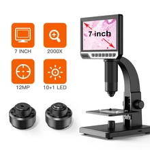 LUCKY Electronic HD Microscope 7 Inch 1200X Adjustable LCD Display Camera For Soldering Tool Phone Watch Repairing Magnifier