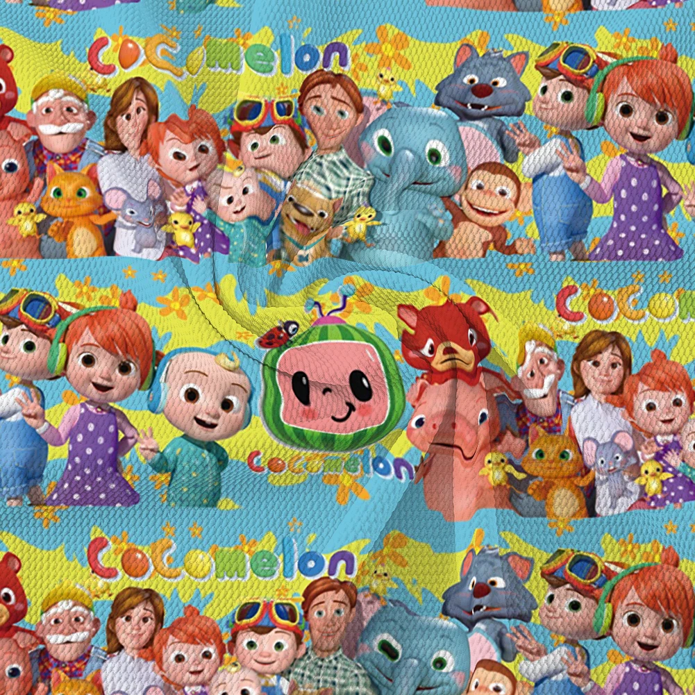 Cocomelon хлопчатобумажная ткань с принтом персонажа пуль стрейч для DIY Home Tex Bags