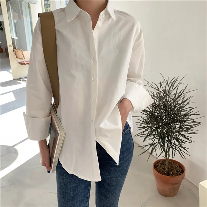 HziriP 2020 новая формальная элегантная белая рубашка с длинным рукавом Женская