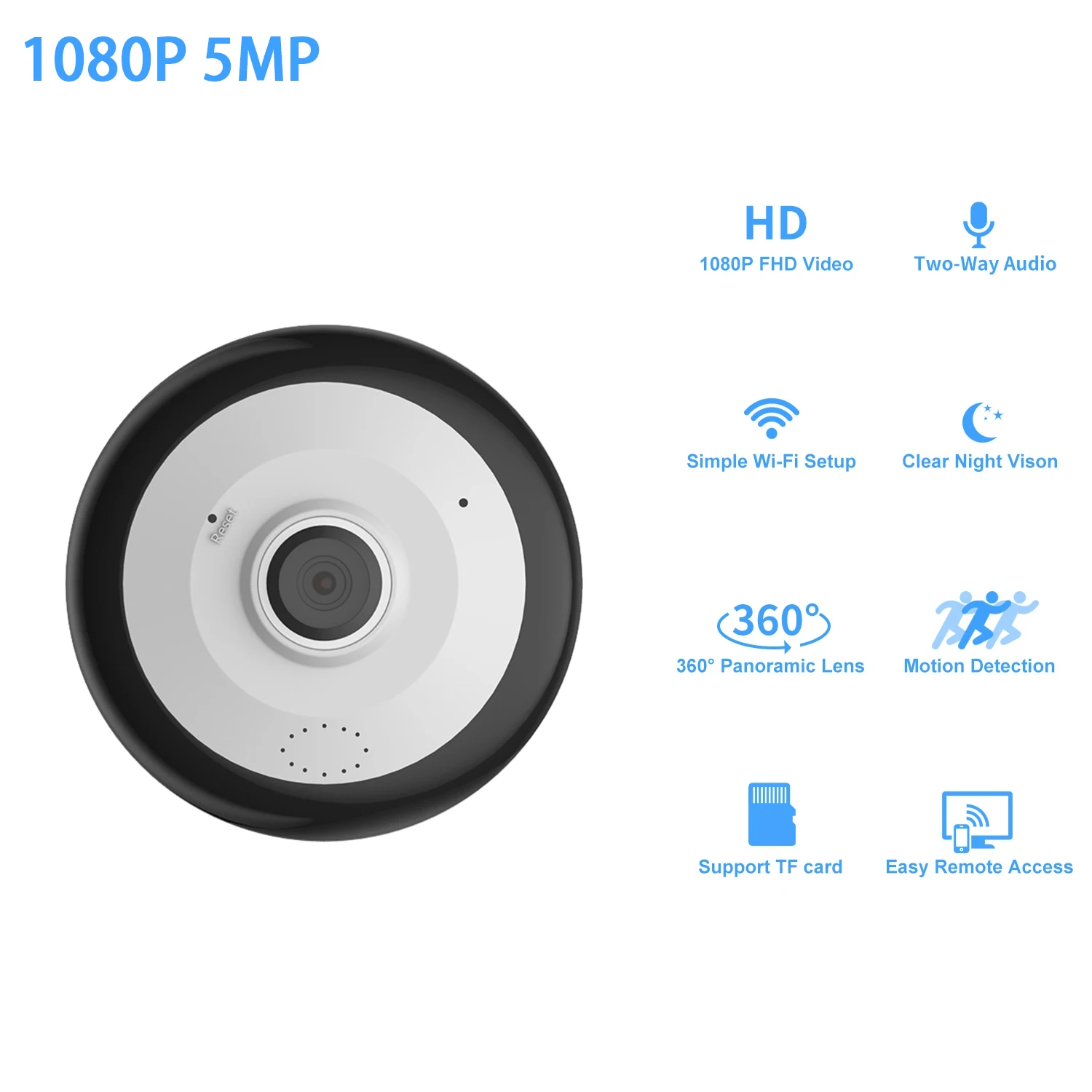 Камера V380 Pro панорамная 1080P 5 МП Wi-Fi 360 градусов | Безопасность и защита