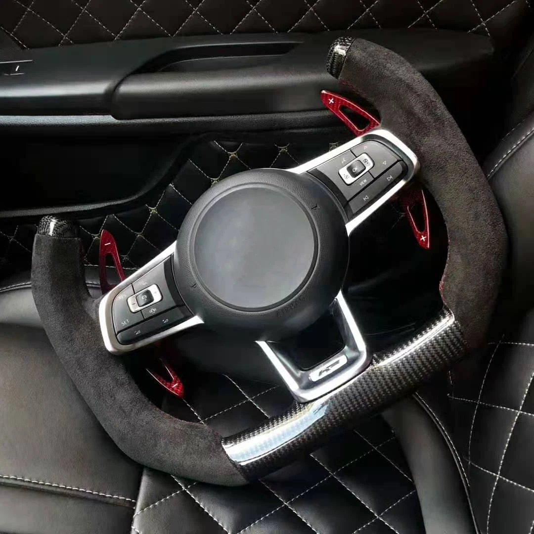 

Спортивный руль F1 из углеродного волокна, из алькантары, совместим с Volkswagen Golf 7 GTI 2012-2017