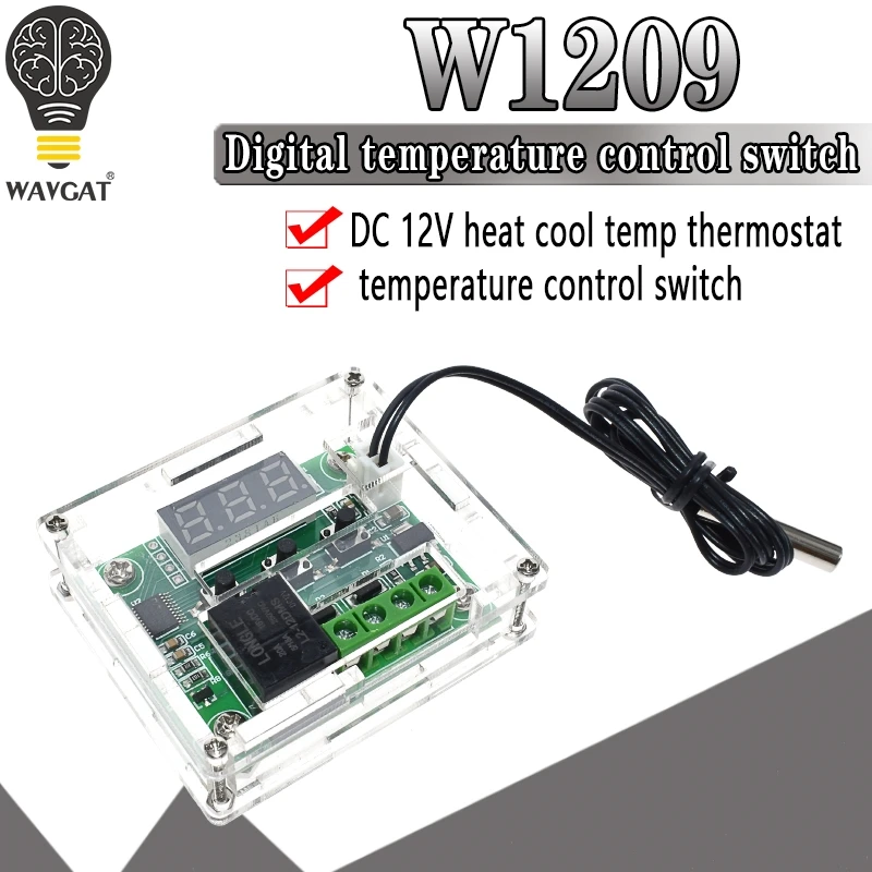 W1209 50 100C DC 12V цифровой регулятор температуры Термостат Регулятор термостат