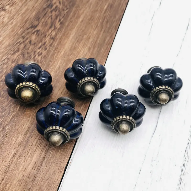 Набор из 8 уникальных ручек для шкафа кухонные дверные ручки кобальтовые синие