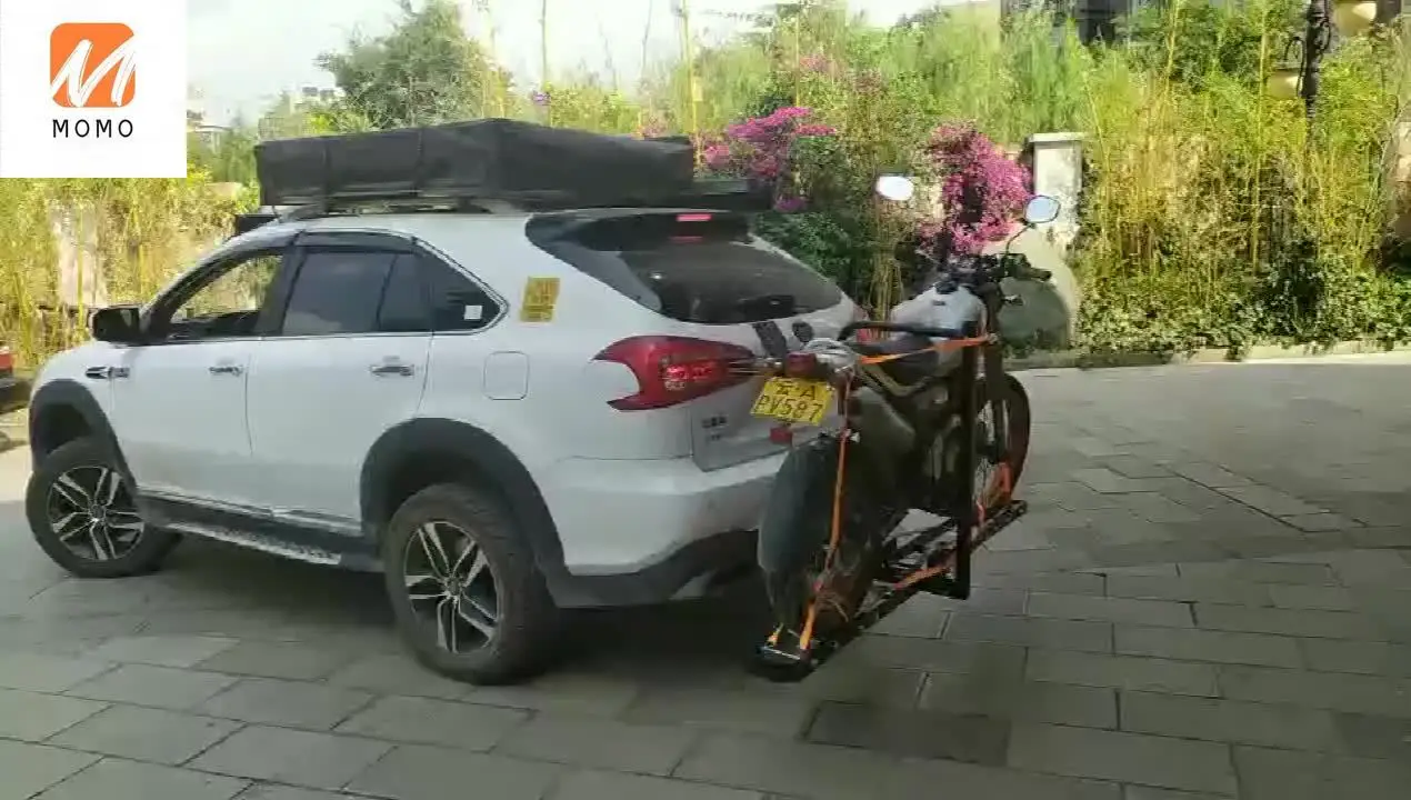 

Steel Motorcycle Carrier Motorbike Rack 2 Arms 2inch Towbar Hitch Mount with Ramp