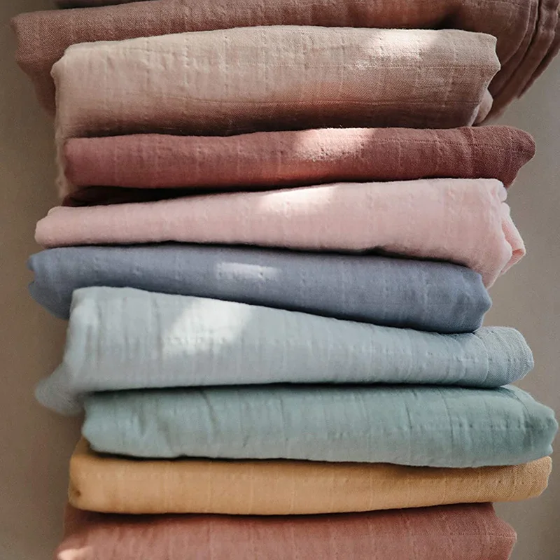 

Muslin 70% Bamboo Baby Blanket 120*120cm Soft Newborn Blankets 2 Layers Bath Gauze Infant Swaddle Wrap Sleepsack Stroller Cover