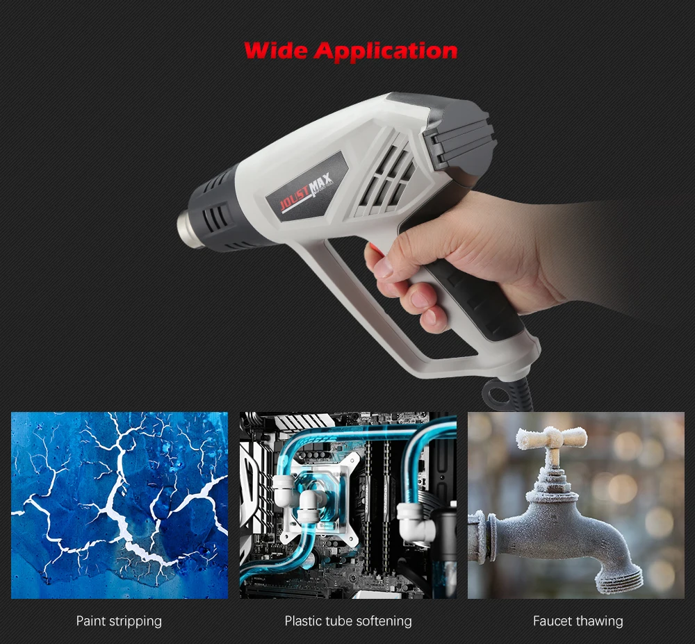 Hot Air Gun Electric Adjustable Temperature JST2503 2000W Handheld Heat Gun Shrinking Power Tools Two Speeds Temperature