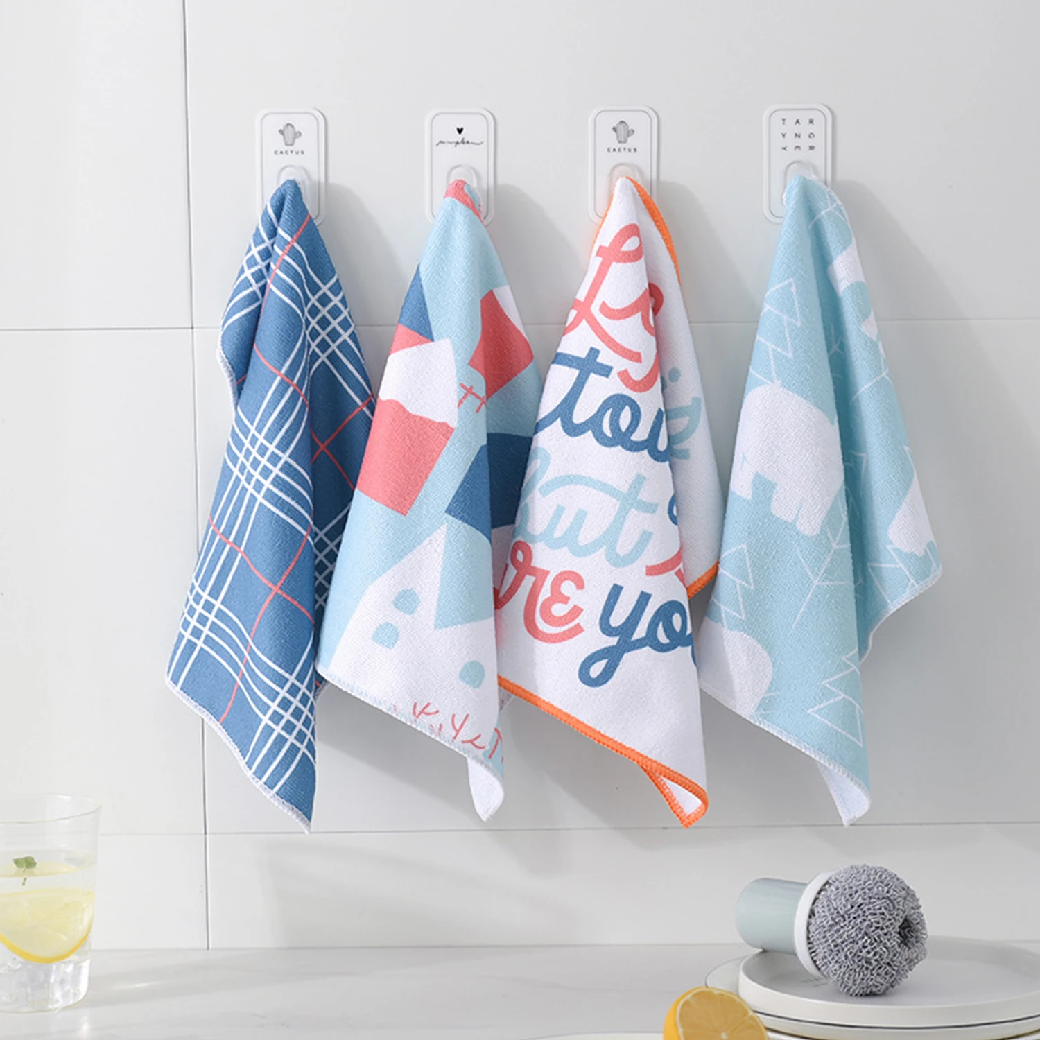 Быстропоглощающая кухонная салфетка для посуды 4 шт./компл. салфетки уборки рук в