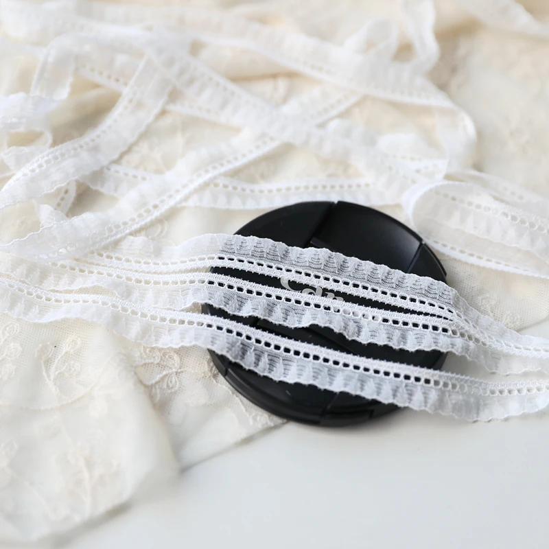 1 м Новая плиссированная гипюровая хлопковая кружевная отделка эластичная лента