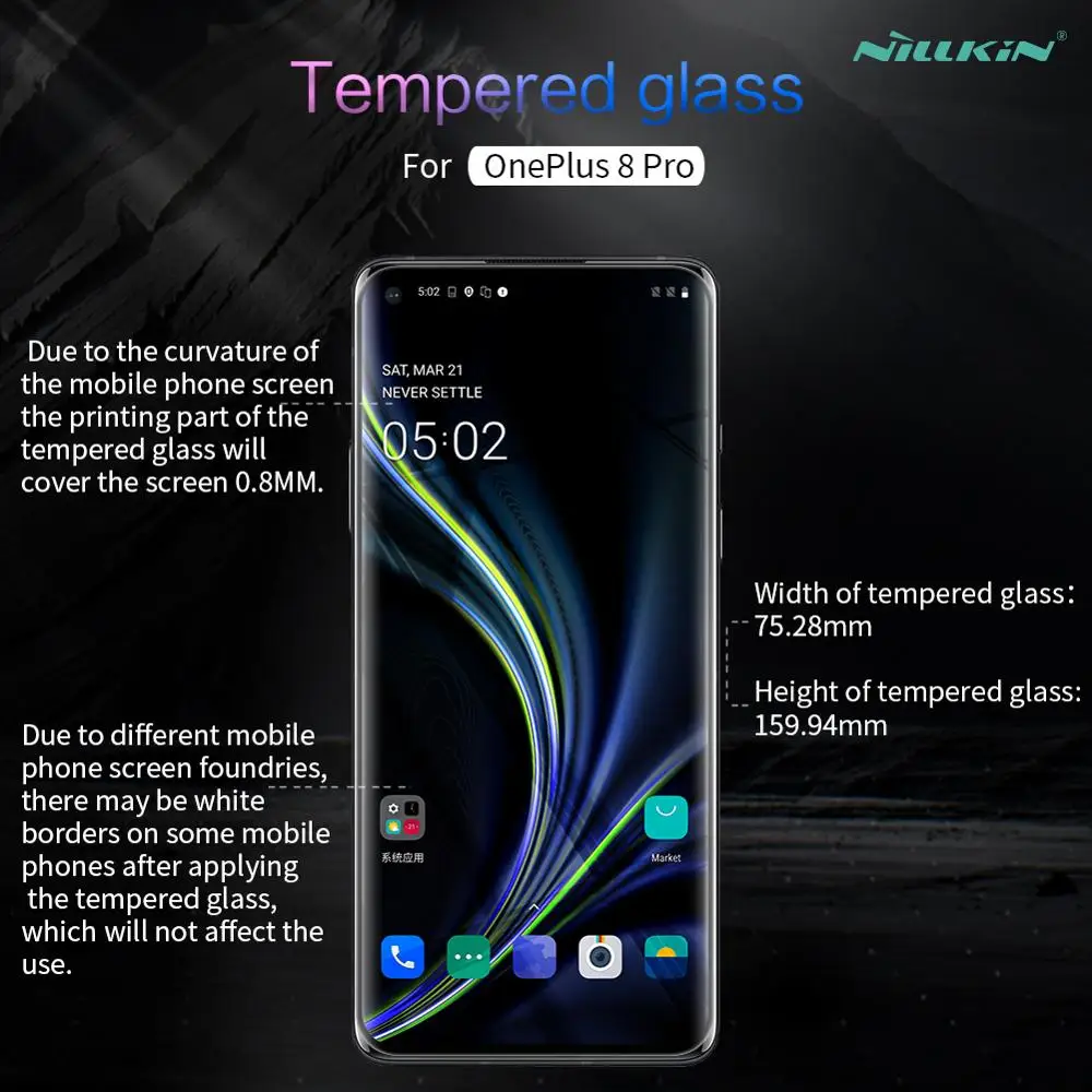 for oneplus 8 7 pro glass nillkin 3d ds max full cover hd tempered glass screen protector round edge for oneplus 8 7 pro glass free global shipping