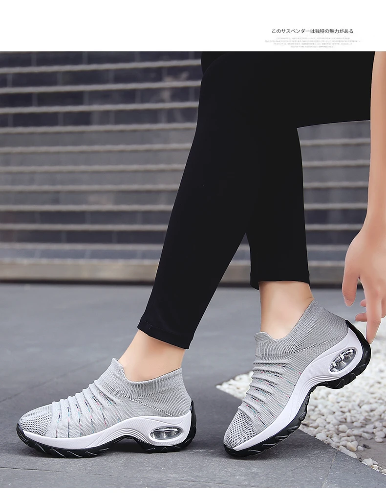 

Spring Thick Bottom Cushioning Casual Shoes Women Plattorm Outdoor Baskets Socks Sneakers Ladies Non-slip Autumn Jogging Shoes