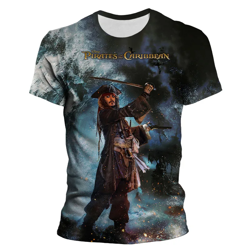 Забавная футболка Disney Мужская с 3D принтом фильма Карибский Джек Спарроу