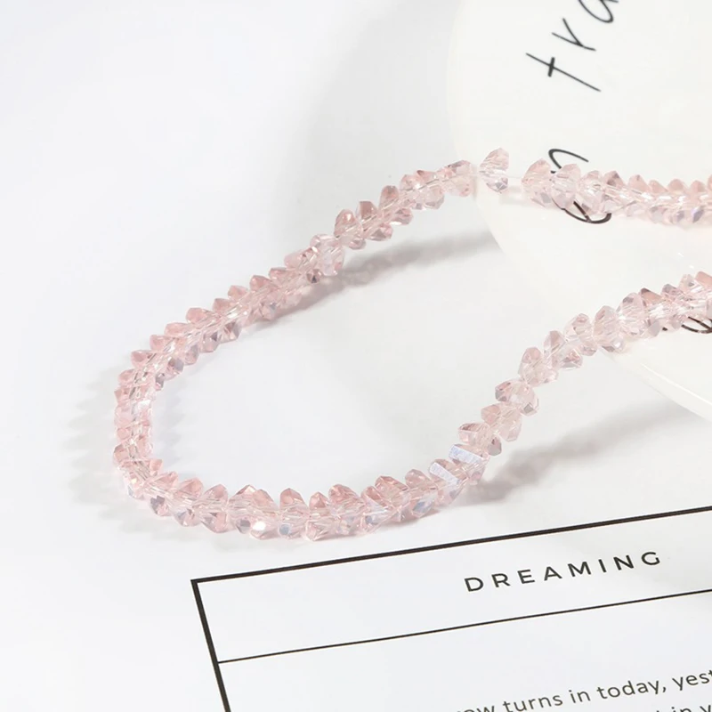 

10pcs 6/8mm Multicolor Faceted Crystal Triangle Bead Glass Loose Bead For Diy Jewelry Making Beading Bracelet Earrings Accessory