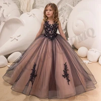 delicate ball gown flower girl dress birthday couture dresses appliqued wedding party first comunion custom made drop shipping