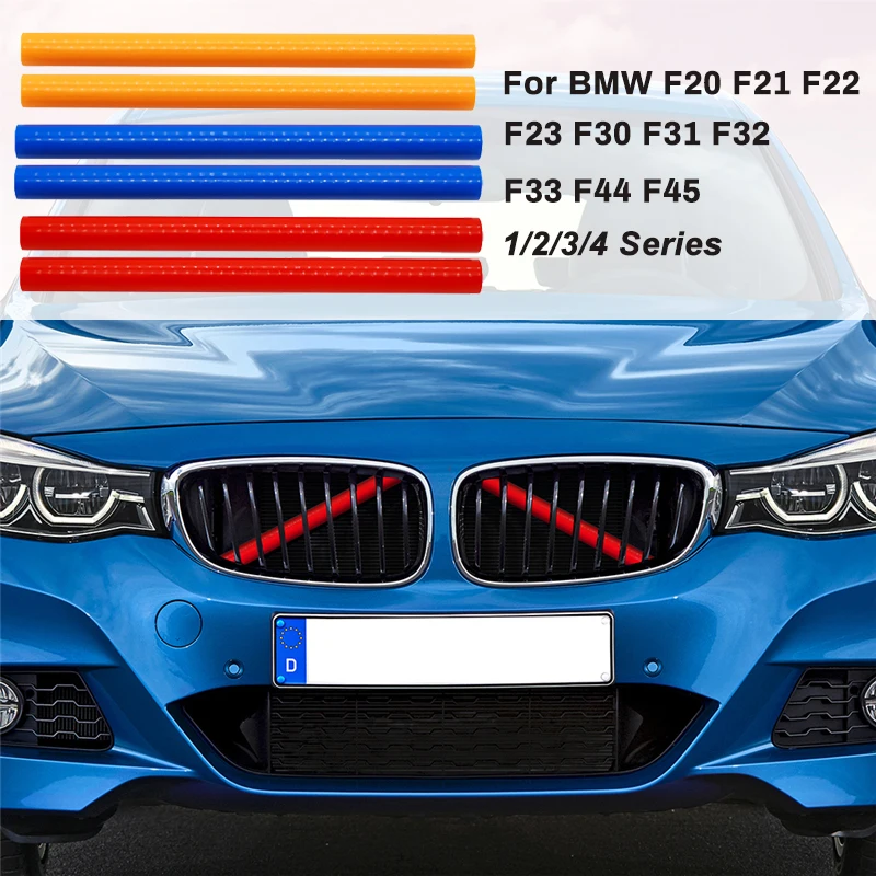 Przednia nerka grill listwy wykończeniowe rama pokrywy dla BMW F20 F22 F21 F30 F32 F36 F23 F31 F33 1 2 3 4 serii M styl sportowy naklejki