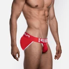 Мужские трусы джоки в полоску, желтые брифы из хлопка, бандажные трусы, сексуальное нижнее белье для мужчин, гей-трусы,